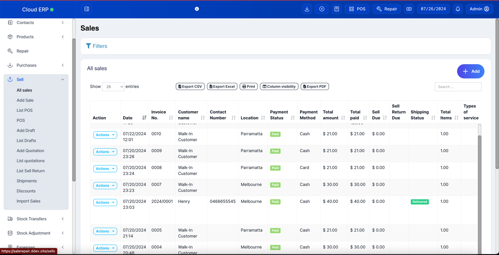 Sale management system